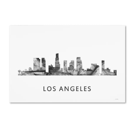 Marlene Watson 'Los Angeles California Skyline WB-BW' Canvas Art,12x19